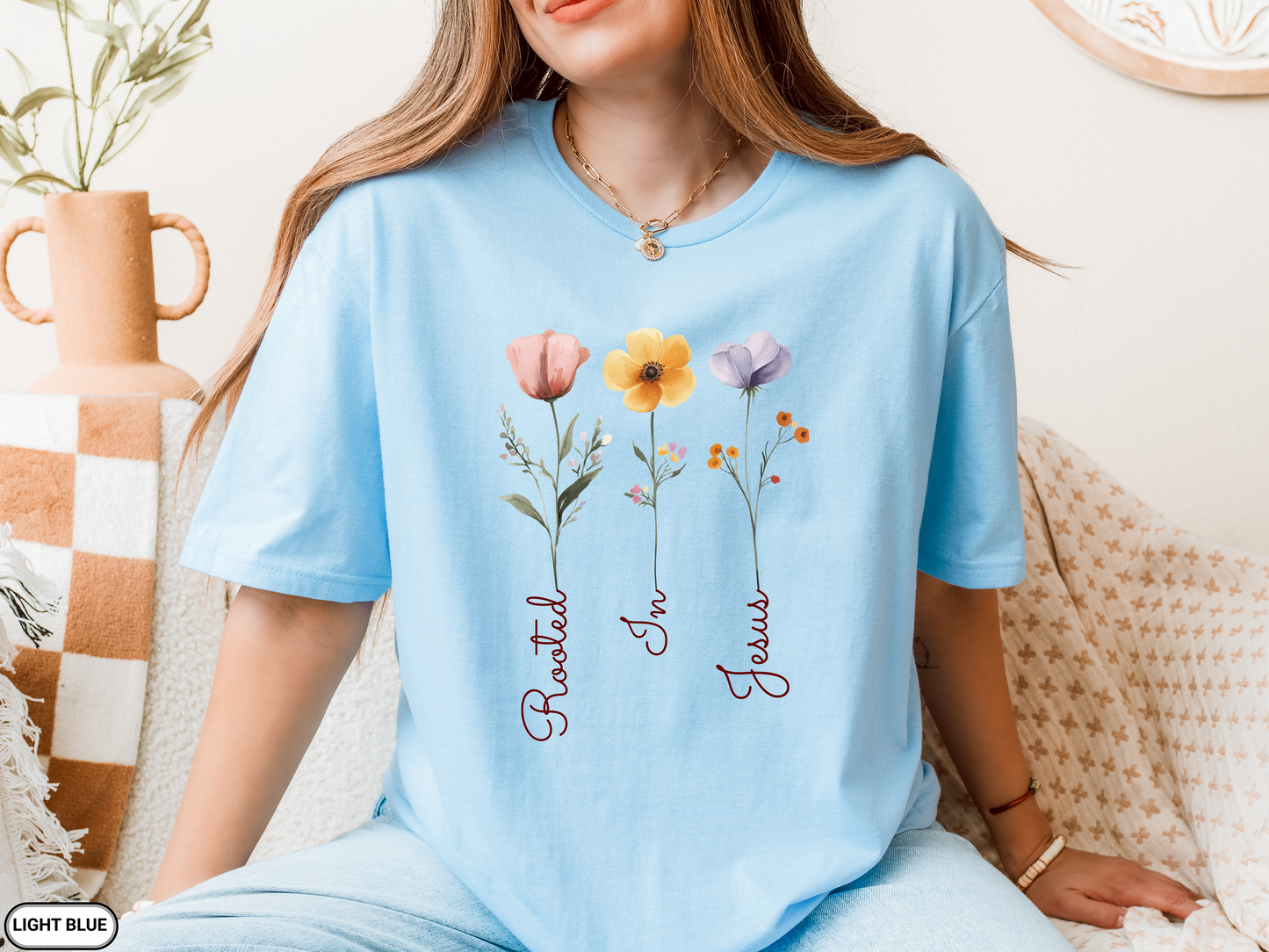 Floral Rooted In Jesus T-Shirt