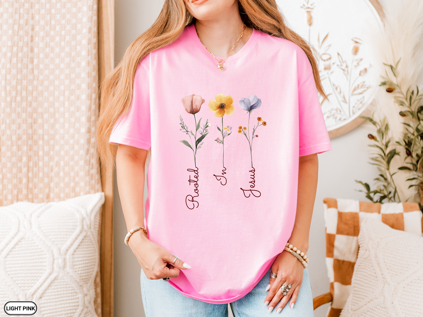Floral Rooted In Jesus T-Shirt