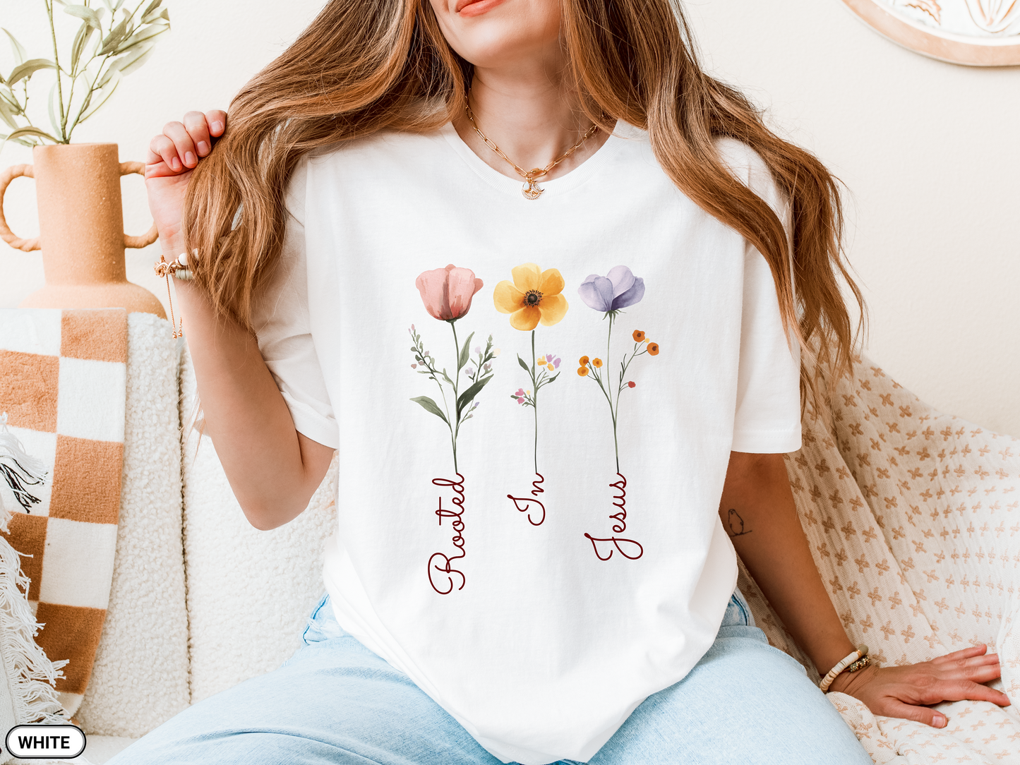 Floral Rooted In Jesus T-Shirt