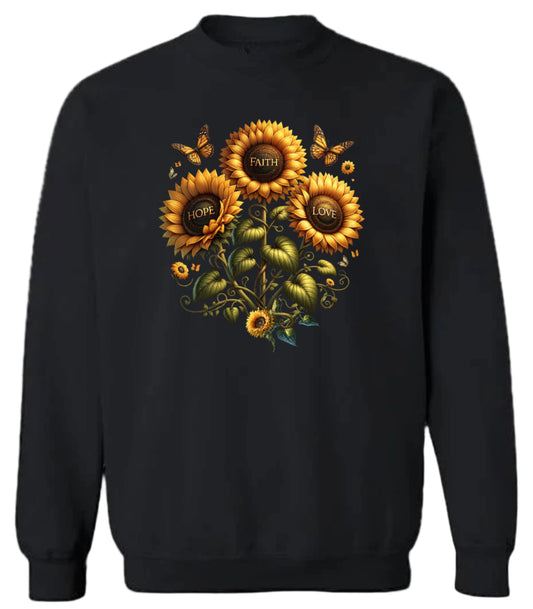 Faith Hope Love Sunflowers Sweatshirt