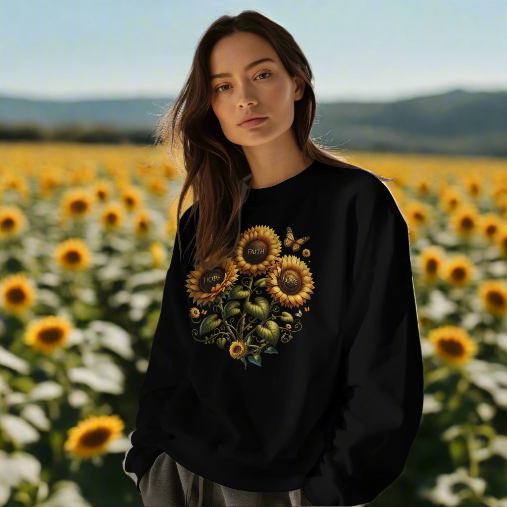 Faith Hope Love Sunflowers Sweatshirt