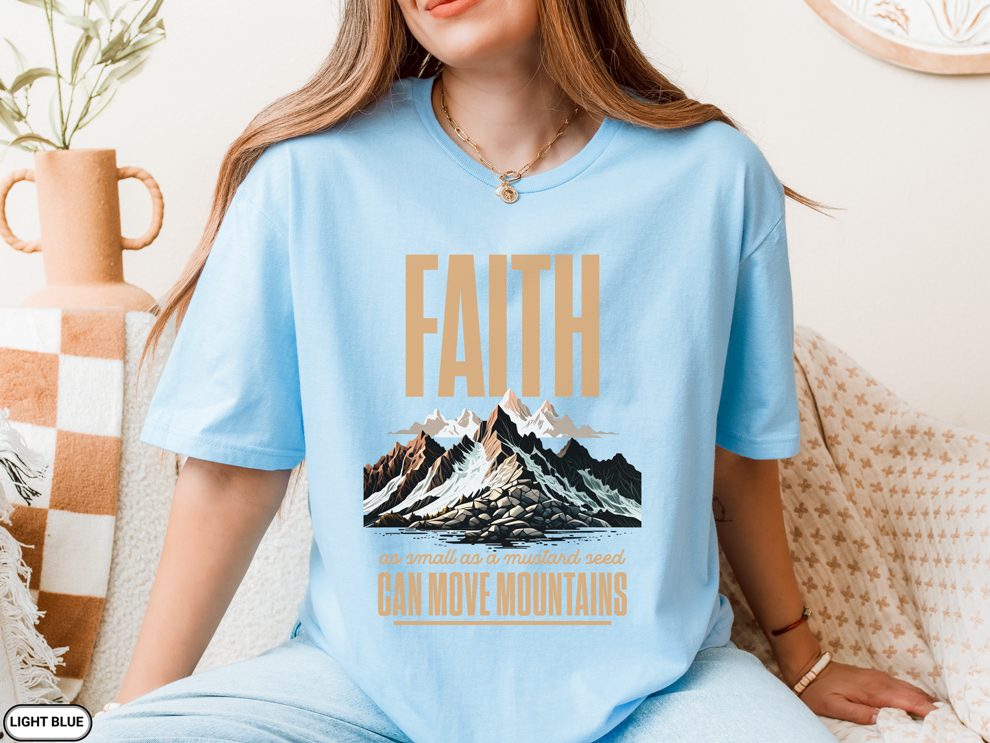 Faith Can Move Mountains T-Shirt, Mustard Seed Shirt, Bible Verse Tee, Faith Shirt, Nature Tee, Gift for Him, Gift For Her