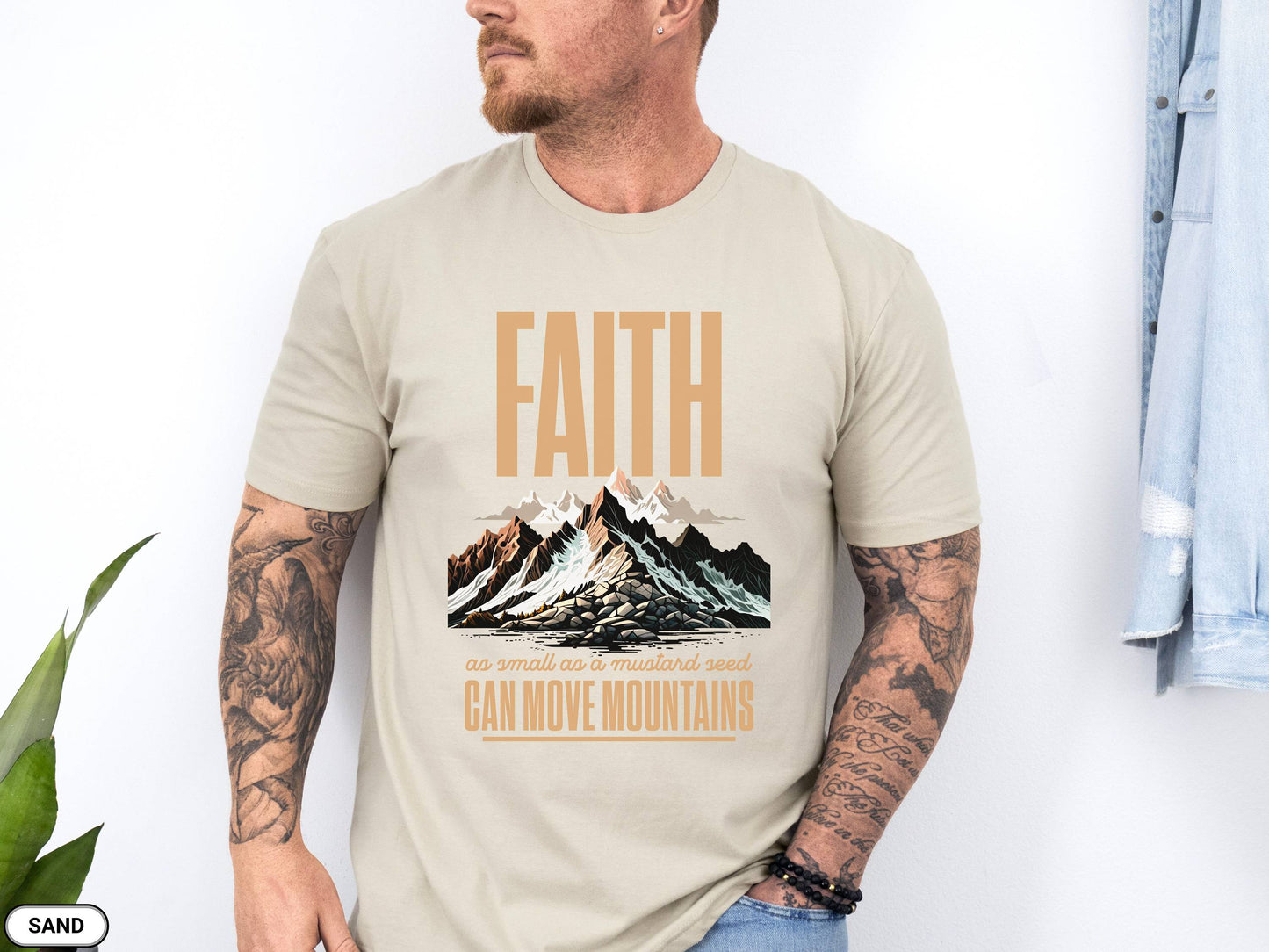 Faith Can Move Mountains T-Shirt, Mustard Seed Shirt, Bible Verse Tee, Faith Shirt, Nature Tee, Gift for Him, Gift For Her