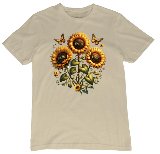 Faith Hope Love Sunflowers T-Shirt